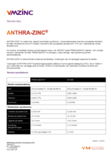 Tekniske data - ANTHRA-ZINC